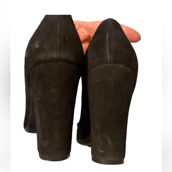 Isaac Mizrahi New York black suede block heels with tweed details - Picture 6 of 15